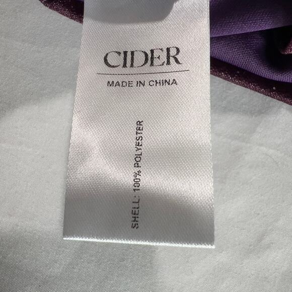 ✨CIDER Women’s Cowl Neck Sparkle CropTop L Purple Shimmer Sleeveless Party Cami - Picture 4 of 6